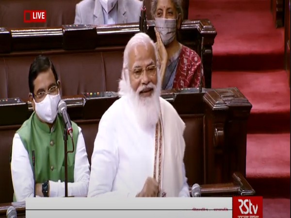 Prime Minister Narendra Modi in Rajya Sabha on Monday.