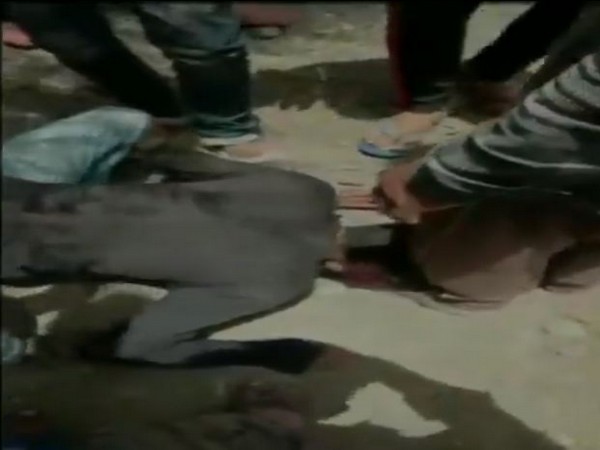 A man forced to rub his nose on shoes after tiff at a family function in Mandsaur district. (Photo/ANI)