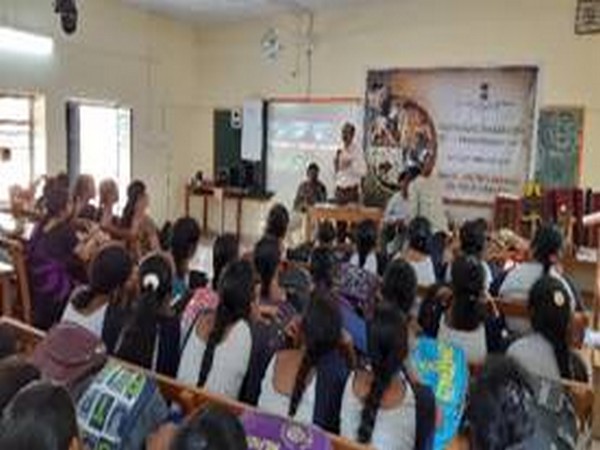 A view of the National Level Awareness Programme at SKBR College held by Regional Coir Board office, Amalapuram, East Godavari district, Andhra Pradesh. Photo/ANI