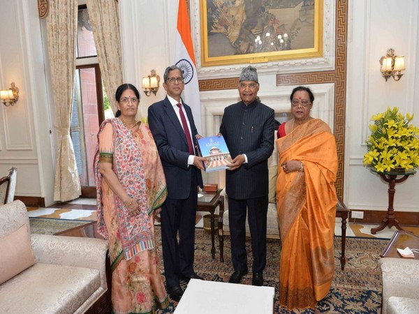 Visual of CJI Ramana presenting Annual Report (Photo/ANI) 