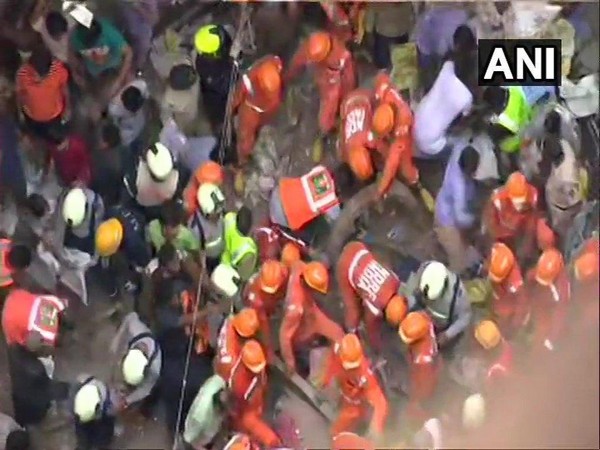 The security forces called off rescue operations after removing the debris from Dongri building collapse site in Mumbai on Wednesday. Photo/ANI