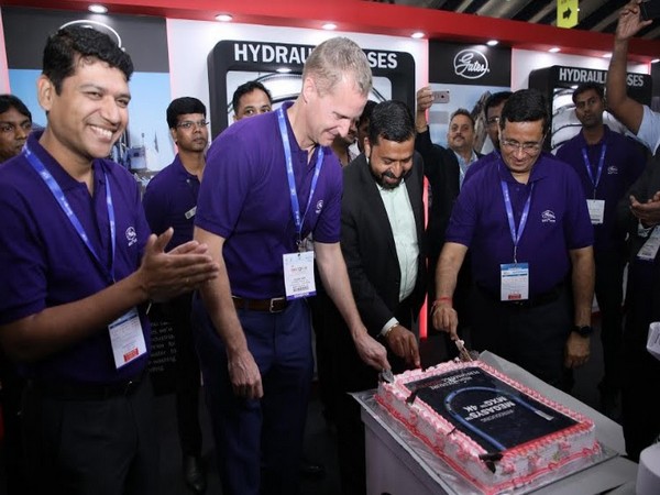 Rajesh Bhandari, Senior Managing Director, at the product launch of MXG 4K Hydraulic Hose at Excon 2019, Bengaluru