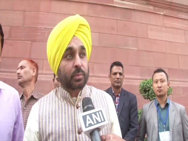 AAP MP from Punjab Bhagwant Mann talking to ANI on Thursday. Photo/ANI