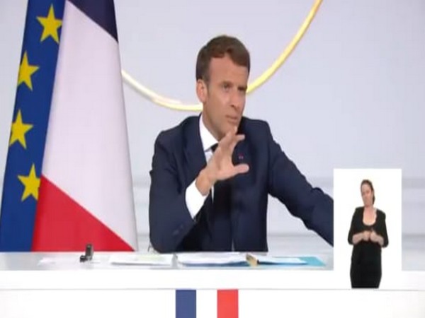 French President Emmanuel Macron on Thursday (local time) discussing about universal access to COVID-19 vaccine (ANI)