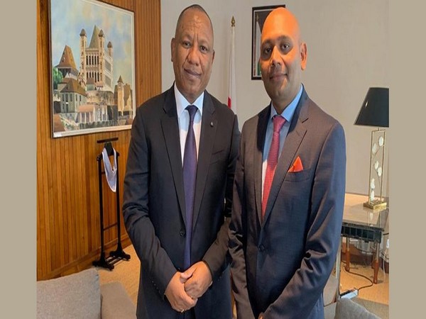 Madagascar Prime Minister Christian Ntsay along with Ambassador Abhay Kumar (File Photo)