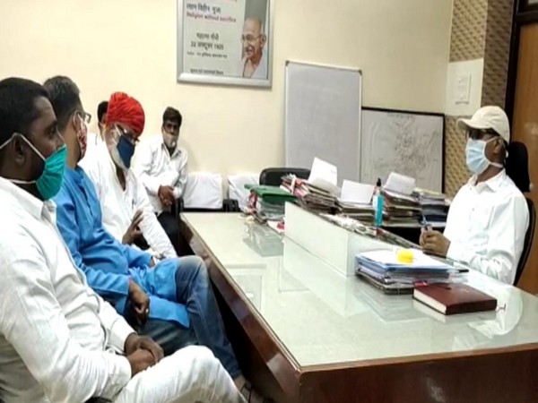 Gurjar Aarakshan Sangharsh Samiti met District Collector of Sawai Madhopur, Rajasthan on Friday. (Photo/ANI)