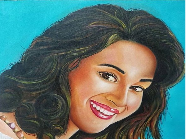 Actor Madhuri Dixit's sketch (Image source: Instagram)