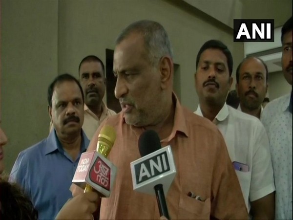 Karnataka Minister JC Madhuswamy talking to media persons after the Cabinet meeting in Bengaluru on Thursday.