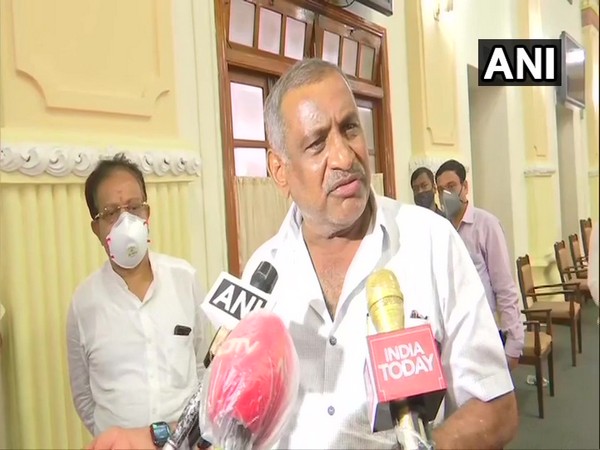 Karnataka Minister of Law, Parliamentary Affairs and Legislation JC Madhuswamy speaking to the reporters of Thursday. (Photo/ANI)