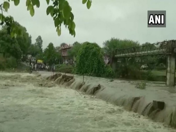 Rivers overflowed in Dewas district on Friday due to heavy rainfall (Photo/ANI)