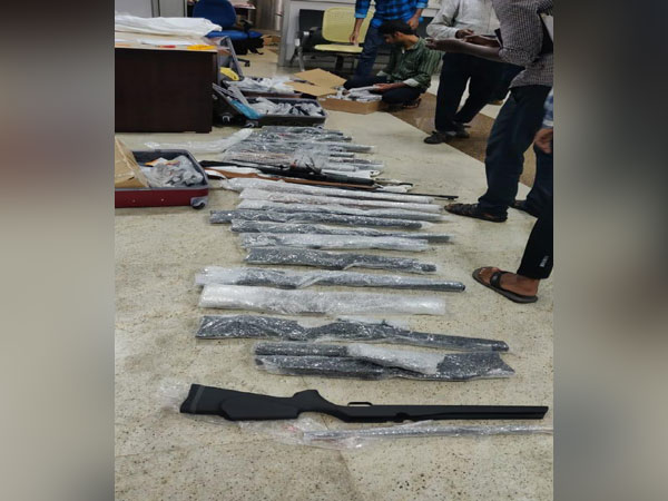 23 counterfeit guns seized by Custom Officials at Madurai airport. (Photo/ANI)