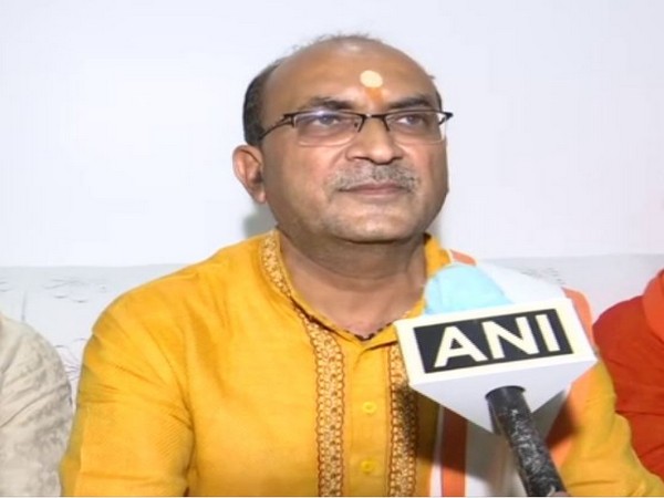 Saurabh Gaur, president of Vrindavan-based Dharam Raksha Sangh speaking to ANI in Ayodhya on Sunday.  (Photo/ANI)