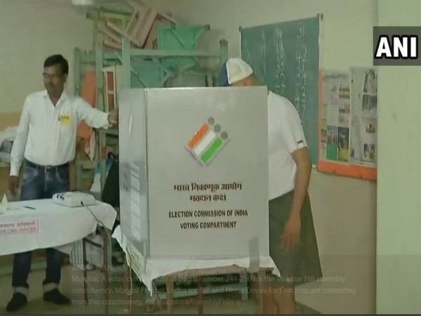 A voter casting his vote in south Mumbai on Monday