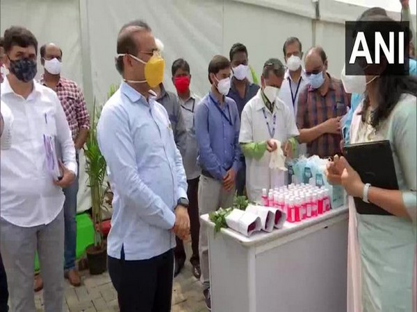 Maharashtra Health Minister Rajesh Tope visits Jumbo Covid Hospital in Pune. [Photo/ANI]
