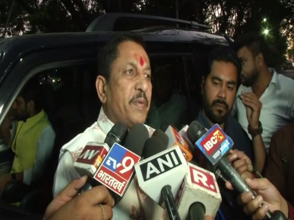 BJP MLA Narayan Tripathi talking to reporters in Bhopal, Madhya Pradesh on Sunday. Photo/ANI