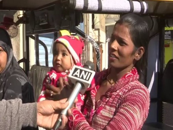 Hema Malaviya, one of the women taking training at Gauravi in Bhopal talking to ANI. Photo/ANI