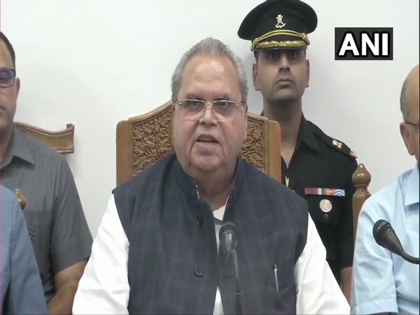 Jammu and Kashmir Governor Satya Pal Malik addressing a press conference in Srinagar on Wednesday.
