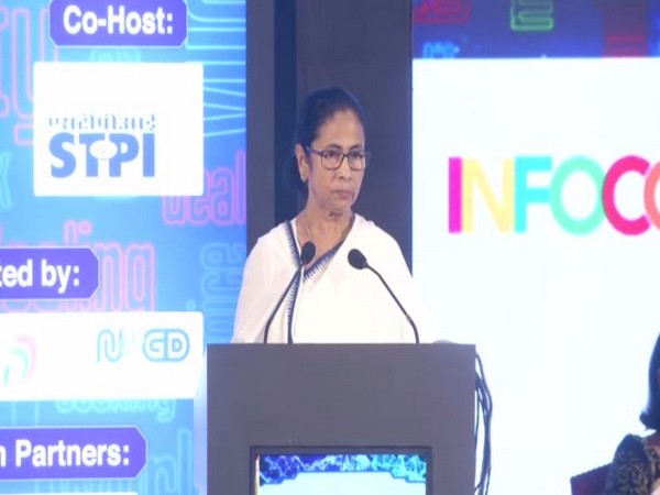 West Bengal Chief Minister Mamata Banerjee speaking at an event in Kolkata on Thursday. Photo/ANI