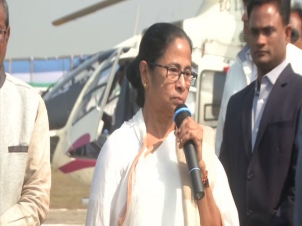 West Bengal Chief Minister Mamata Banerjee speaking in Ganga Sagar on Wednesday. Photo/ANI