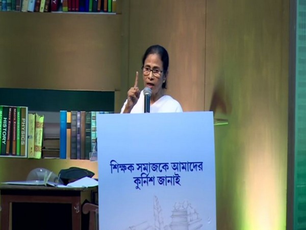 West Bengal CM Mamata Banerjee speaking at an event in Kolkata on Thursday. Photo/ANI