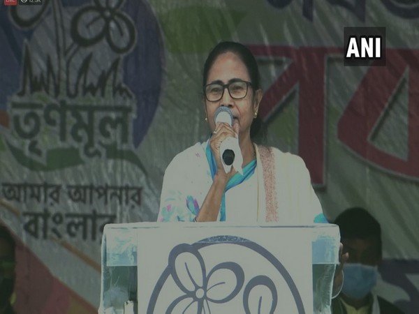West Bengal Chief Minister Mamata Banerjee addressing a rally in Nandigram on Monday.