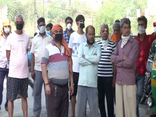 Auto drivers in Mandawali, Delhi on Monday. Photo/ANI