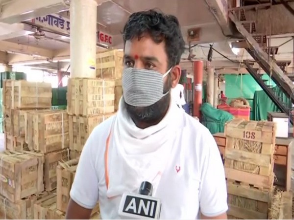 Balraj Bhosle, a wholesale dealer of mangoes, speaking to ANI. Photo/ANI