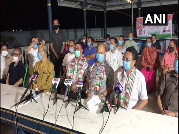 S Subhashchandra Singh, TT Haokip and Samuel Jendai resigned as BJP MLAs and joined Congress in Imphal