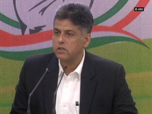 Congress leader Manish Tewari addressing a press conference in New Delhi on Sunday. Photo/ANI 