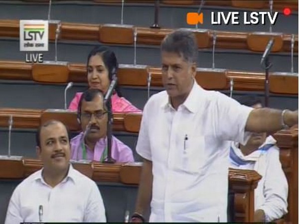 Congress leader Manish Tewari speaking in the Lok Sabha on Friday. (Picture Credits: LS TV)