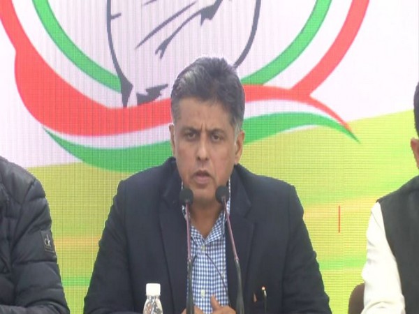 Congress spokesperson Manish Tewari addressing a press conference in New Delhi on Thursday. Photo/ANI