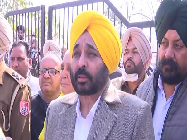 AAP MP Bhagwant Mann at SDM office (Photo/ANI)