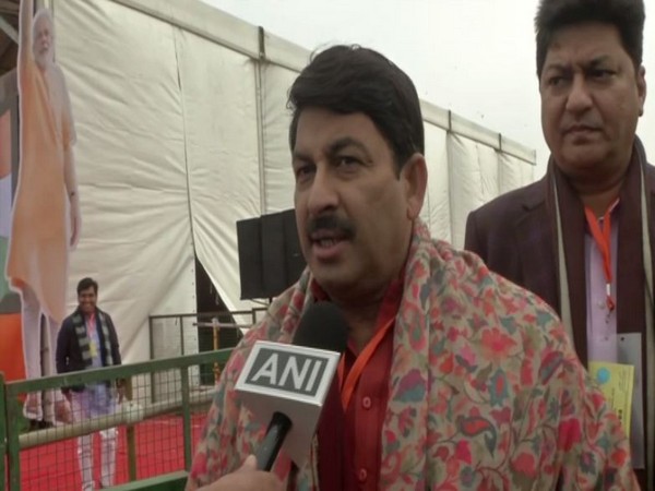 BJP leader Manoj Tiwari speaking to ANI in New Delhi on Sunday. Photo/ANI