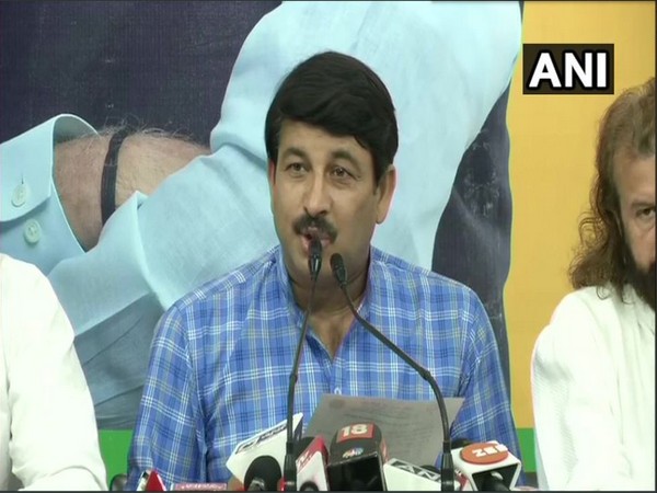 Delhi BJP President Manoj Tiwari speaking to media in New Delhi on Monday (Photo/ANI)
