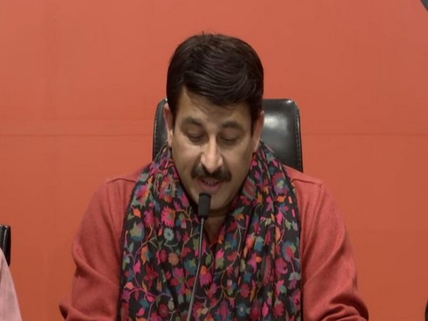 Delhi unit BJP president Manoj Tiwari announcing the names of candidates for Delhi Assembly elections on Friday. Photo/ANI