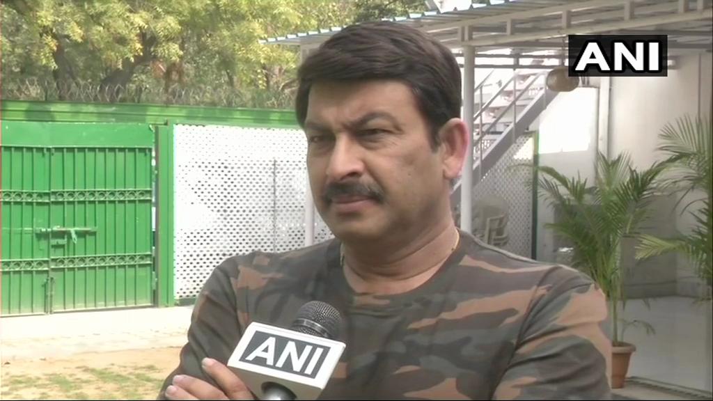 Delhi BJP chief Manoj Tiwari speaking to ANI in Delhi on Monday.