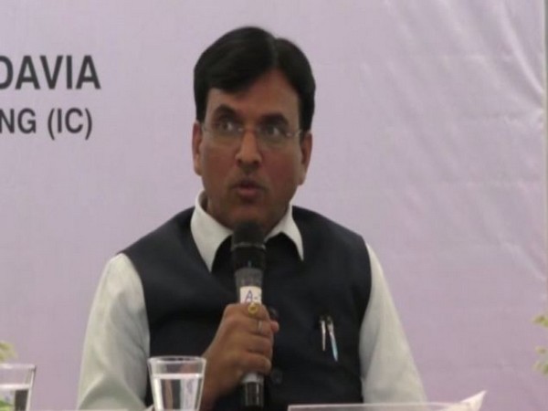 Mansukh Mandaviya, Union Minister of State for Shipping, and Chemical and Fertilizers, speaking during the launch of Ropax service on Sunday. Photo/ANI