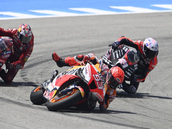 Honda rider Marc Marquez in action during Spanish Moto GP