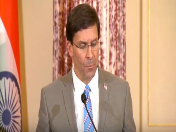 US Defence Secretary Mark Esper speaking at the joint presser.