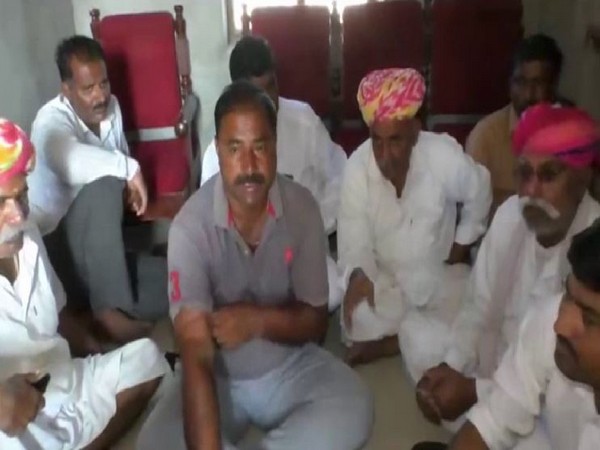 Relatives of Naik Rajendra Singh mourning his death at his native place in Jaisalmer on Sunday. Photo/ANI