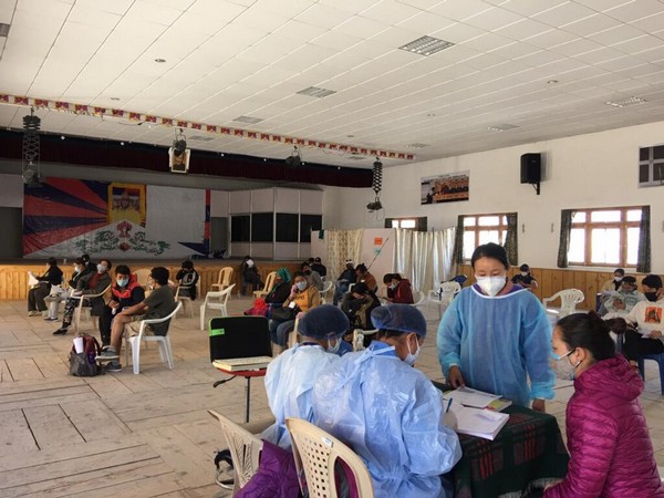 Mass vaccination drive underway in Ladakh and Jangthang organised by Tibetan Primary Health Center Ladakh with the support from Indian UT Government (Photo Credit - Central Tibet Administration)