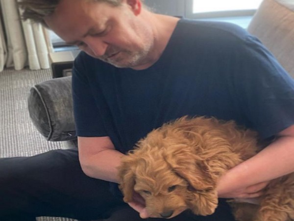 Actor Matthew Perry with his new puppy Alfred (Image Source: Instagram)