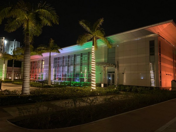 Indian High Commission in Mauritius lights up in hues of tricolour (Twitter/Indian High Commission in Mauritius)