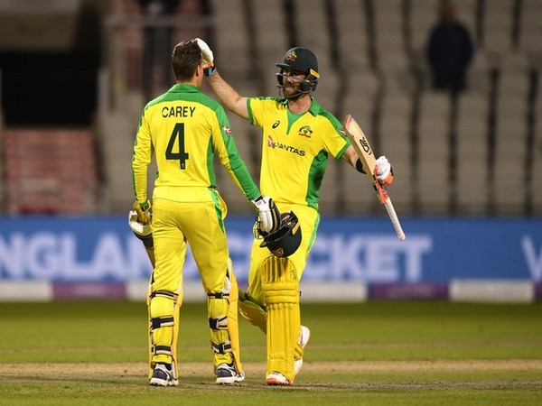 Alex Carey and Glenn Maxwell during their partnership. (Photo/ICC Twitter)