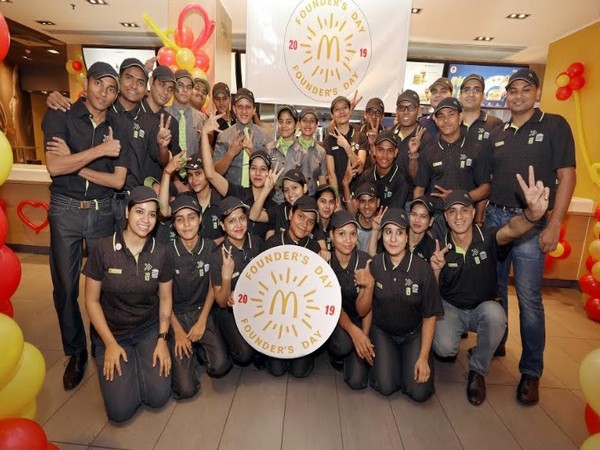 McDonald's employees in new uniform on Founder's Day celebrations in North & East India