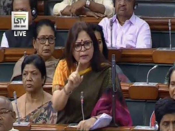 BJP MP Meenakshi Lekhi speaking in the Lok Sabha on Wednesday. Photo/LSTV