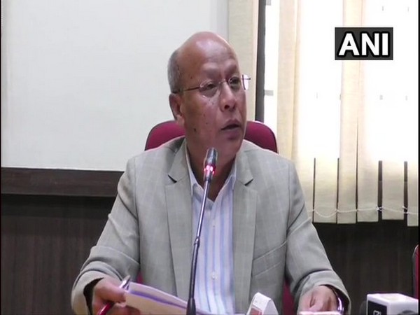 Meghalaya Deputy CM Prestone Tynsong addressing media on Monday. Photo/ANI