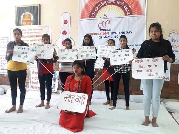 A group of women spreading awareness about menstrual hygiene 