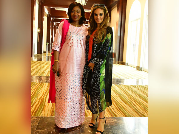 The First Lady of Guinea, Djene Conde and Dr Rasha Kelej, CEO of Merck Foundation