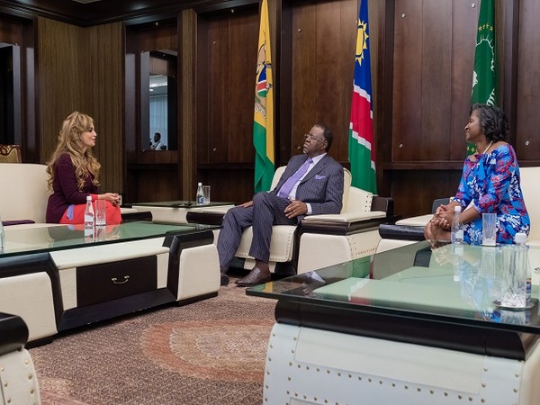 Dr Rasha Kelej meeting with Hage Geingob and Monica Geingos